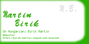 martin birik business card